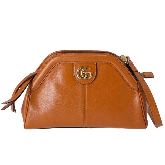 GUCCI Rebel Small Shoulder Bag 524620 Brown Leather - Picture 1 of 8